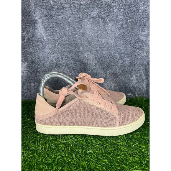OluKai Women’s Casual Sneakers Pink Mesh Suede Lace-Up Shoes Size US 8 - Picture 3 of 8